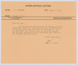 [Letter from T. L. James to D. W. Kempner, March 7, 1952]
