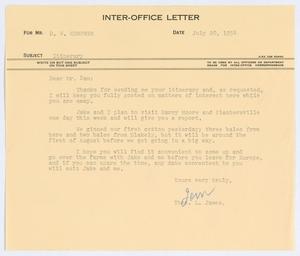 [Letter from T. L. James to D. W. Kempner, July 20, 1954]