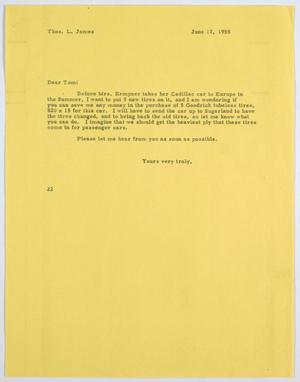 [Letter from D. W. Kempner to Thos. L. James, June 17, 1955]