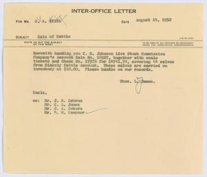 [Letter from T. L. James to G. A. Stirl, August 14, 1952]