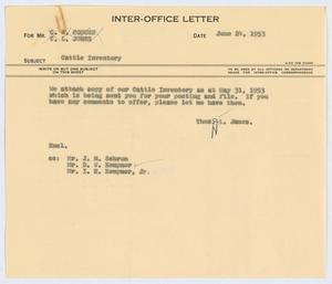 [Letter from T. L. James to C. A. Coburn and C. L. Jones, June 24, 1953]