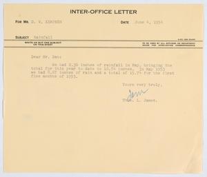 [Letter from T. L. James to D. W. Kempner, June 4, 1954]