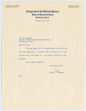 [Letter from Clark W. Thompson to D. W. Kempner, January 20, 1956]