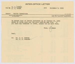 [Letter from T. L. James to C. A. Coburn and C. L. Jones, November 5, 1953]