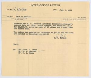 [Letter from J. M. Schrum to L. H. Bailey, July 9, 1954]
