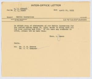 [Letter from T. L. James to C. A. Coburn and Capt. C. L. Jones, April 14, 1953]