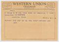 Letter: [Telegram from D. W. Kempner to H. Kempner, August 11, 1956]
