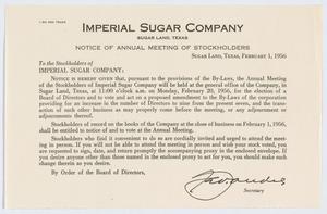 [Letter from G. Andre to Stockholders, February 1, 1956]