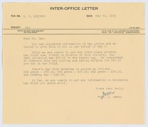 [Letter from T. L. James to D. W. Kempner, May 11, 1953]