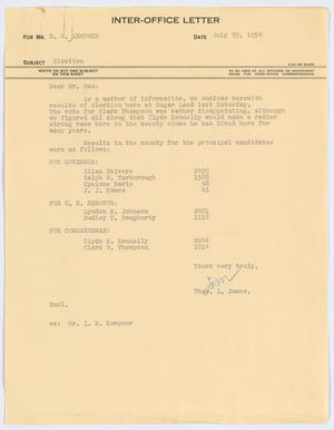 [Inter-Office Letter from T. L. James to D. W. Kempner, July 29, 1954]