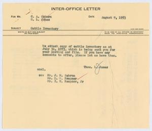 [Letter from T. L. James to C. A. Coburn and C. L. Jones, August 7, 1953]