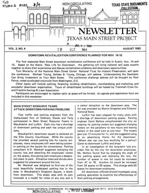Texas Main Street Project Newsletter, Volume 3, Number 4, August 1983