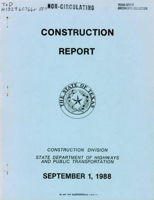 Primary view of object titled 'Texas Construction Report: September 1988'.