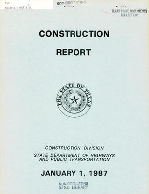 Texas Construction Report: January 1987