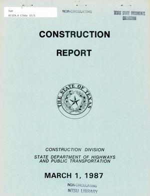 Texas Construction Report: March 1987