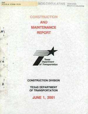 Primary view of object titled 'Texas Construction and Maintenance Report: June 2001'.