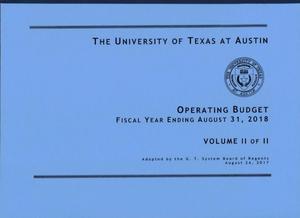 Primary view of object titled 'University of Texas at Austin Operating Budget: 2018, Volume 2'.