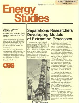 Energy Studies, Volume 10, Number 4, March/April 1985