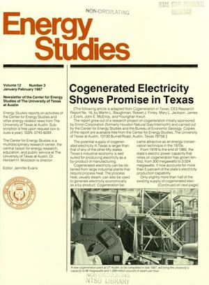Energy Studies, Volume 12, Number 3, January/February 1987