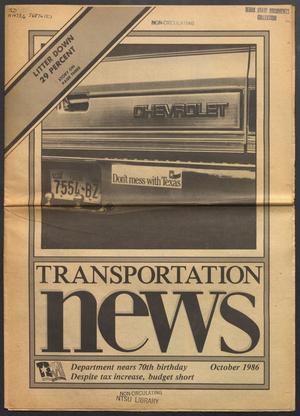 Primary view of object titled 'Transportation News, Volume 12, Number 1, October 1986'.