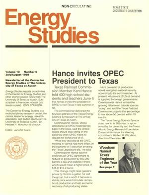 Energy Studies, Volume 13, Number 6, July/August 1988