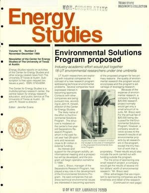 Energy Studies, Volume 15, Number 2, November/December 1989