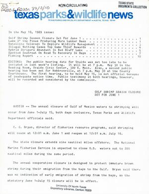 Primary view of object titled 'Texas Parks & Wildlife News, May 10, 1989'.