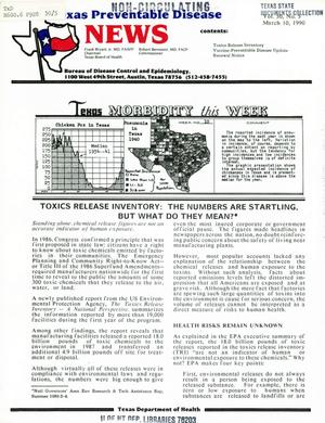 Primary view of object titled 'Texas Preventable Disease News, Volume 50, Number 5, March 10, 1990'.