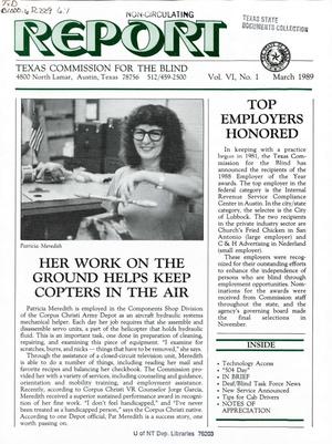Texas Commission for the Blind Report, Volume 6, Number 1, March 1989