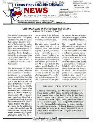 Texas Preventable Disease News, Volume 51, Number 25, December 14, 1991