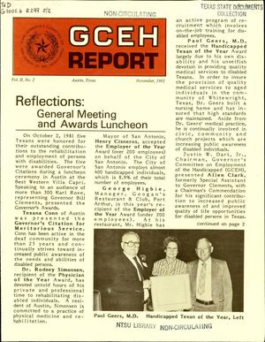 GCEH Report, Volume 2, Number 2, November 1981