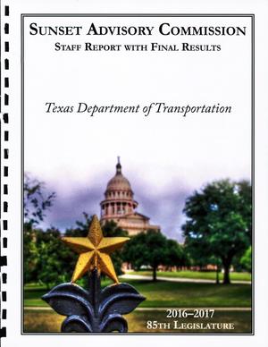 Primary view of object titled 'Staff Report with Final Results: Texas Department of Transportation'.