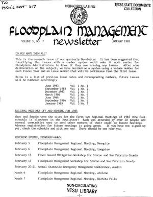 Floodplain Management Newsletter, Volume 3, Number 7, January 1985