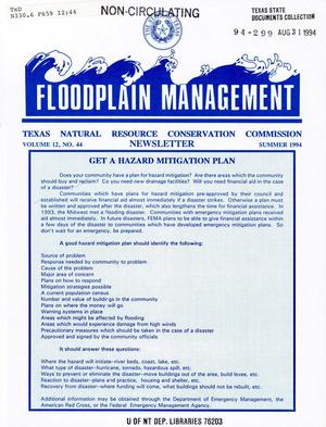 Primary view of object titled 'Floodplain Management Newsletter, Volume 12, Number 44, Summer 1994'.