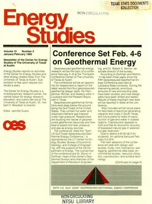 Energy Studies, Volume 10, Number 3, January/February 1985
