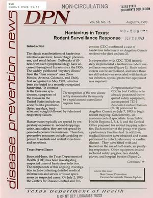 Texas Disease Prevention News, Volume 53, Number 16, August 1993