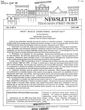 Primary view of object titled 'Texas Main Street Project Newsletter, Volume 3, Number 3, June 1983'.