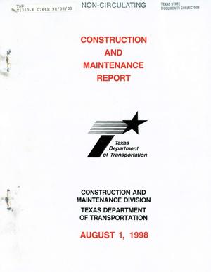 Texas Construction and Maintenance Report: August 1998