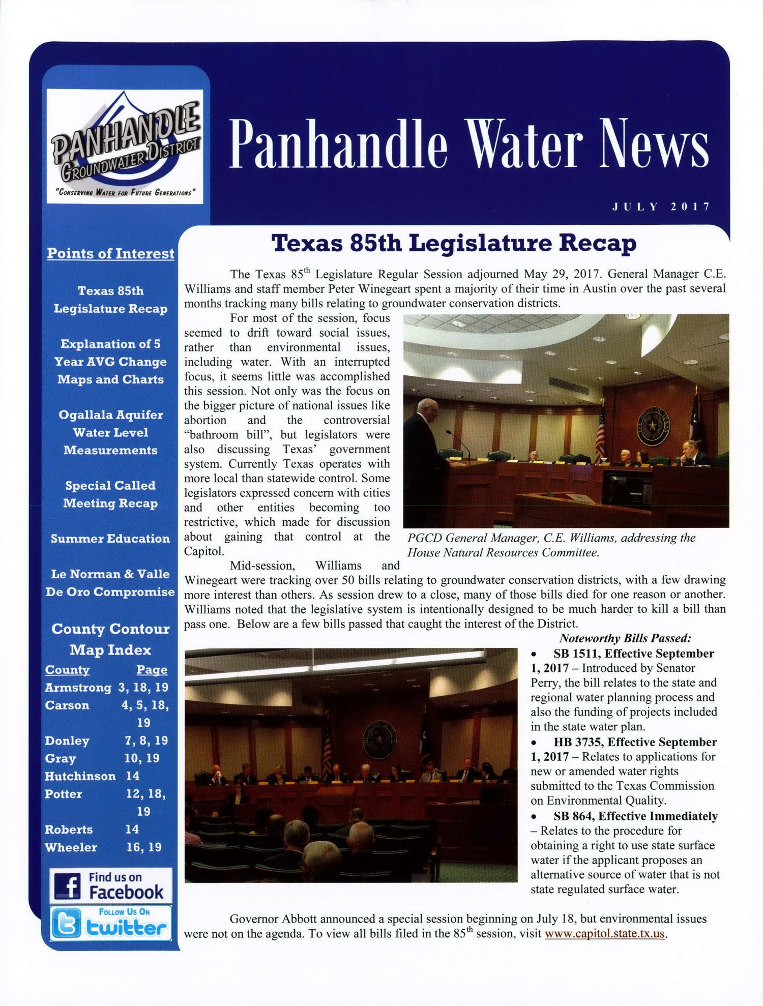 Panhandle Water News, July 2017
                                                
                                                    Front Cover
                                                