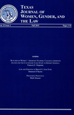 Texas Journal of Women, Gender, and the Law, Volume 25, Number 1, Fall 2015