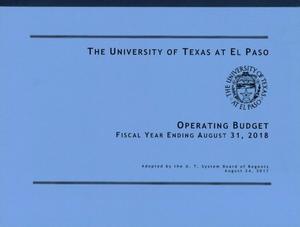 Primary view of object titled 'University of Texas at El Paso Operating Budget: 2018'.
