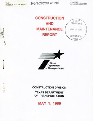 Primary view of object titled 'Texas Construction and Maintenance Report: May 1999'.