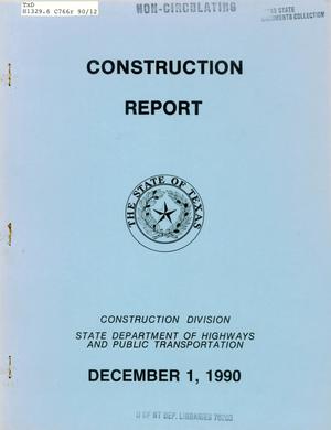 Primary view of object titled 'Texas Construction Report: December 1990'.
