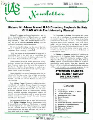 ILAS Newsletter, Volume 20, Number 2, October 1986