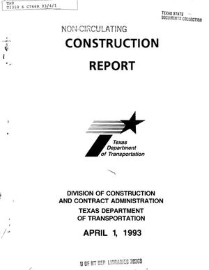 Texas Construction Report: April 1993