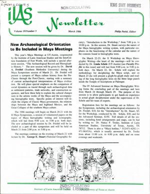 ILAS Newsletter, Volume 19, Number 5, March 1986