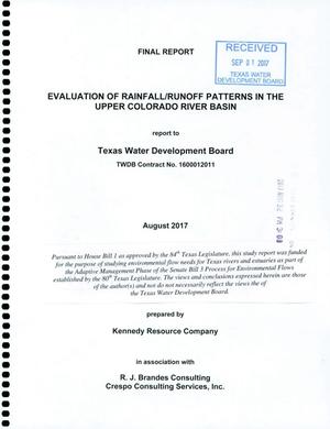 Evaluation of Rainfall/Runoff Patterns in the Upper Colorado River Basin