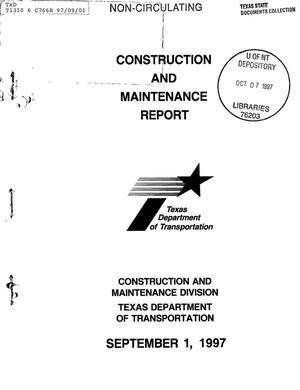 Texas Construction and Maintenance Report: September 1997