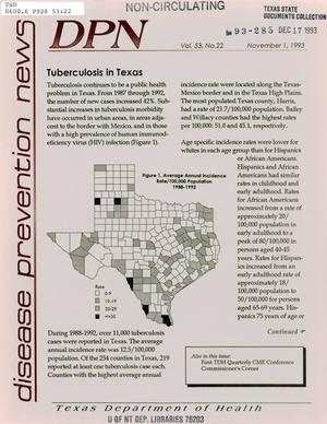 Texas Disease Prevention News, Volume 53, Number 22, November 1993