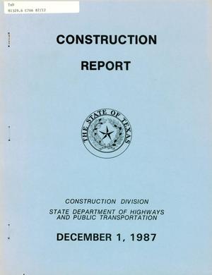 Primary view of object titled 'Texas Construction Report: December 1987'.